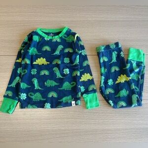 Honest Baby Kid sleeved pajamas with dinosaur tone-on-tone print size 5T